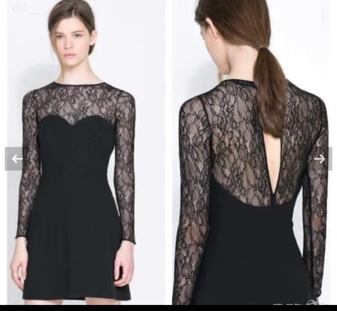 Petite robe noire avec les details en dentelle  taille XS/S et peut convenir a une fillette de 14-16ans