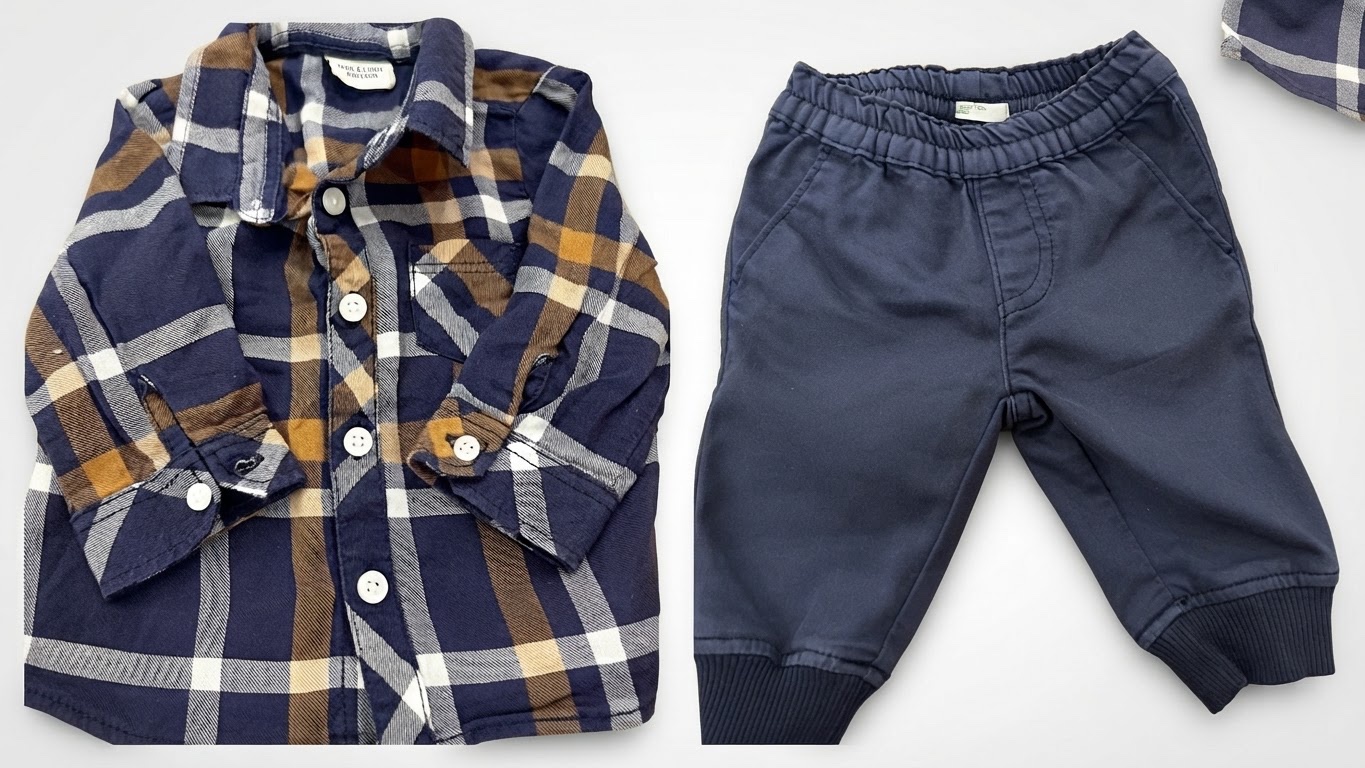 Chemise tap a l oeil + pantalon benetton 0-3 mois