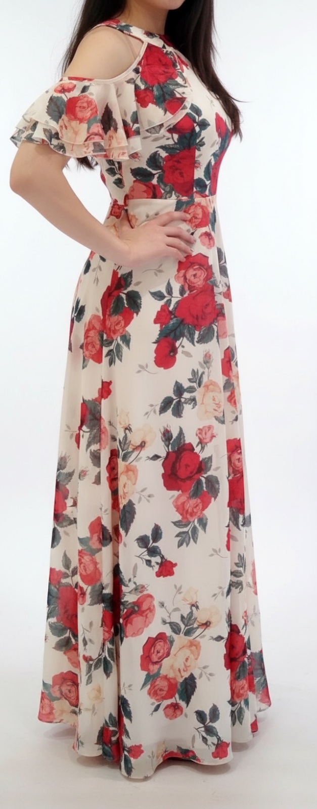 Robe fleurie longue tres fluide de la marque Fervente Taille S/M