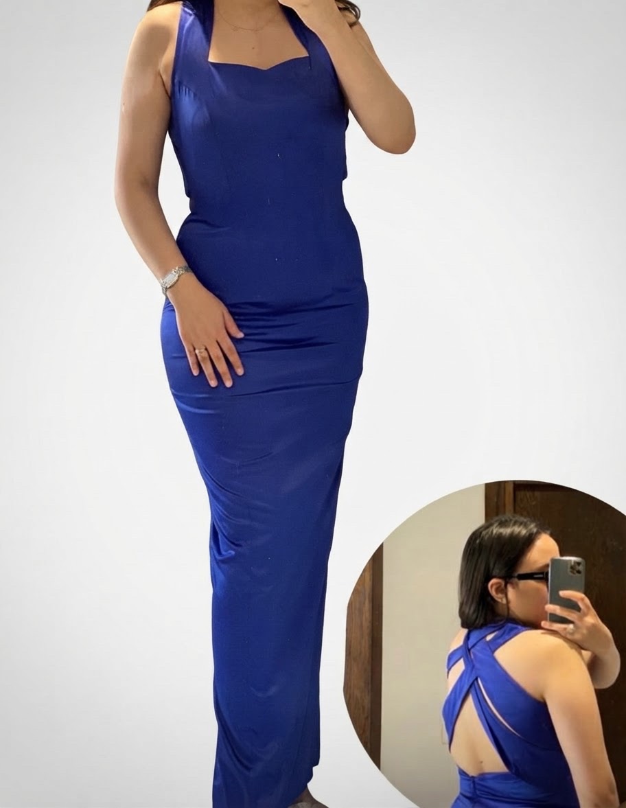 Robe soiree simple en bleu taille S