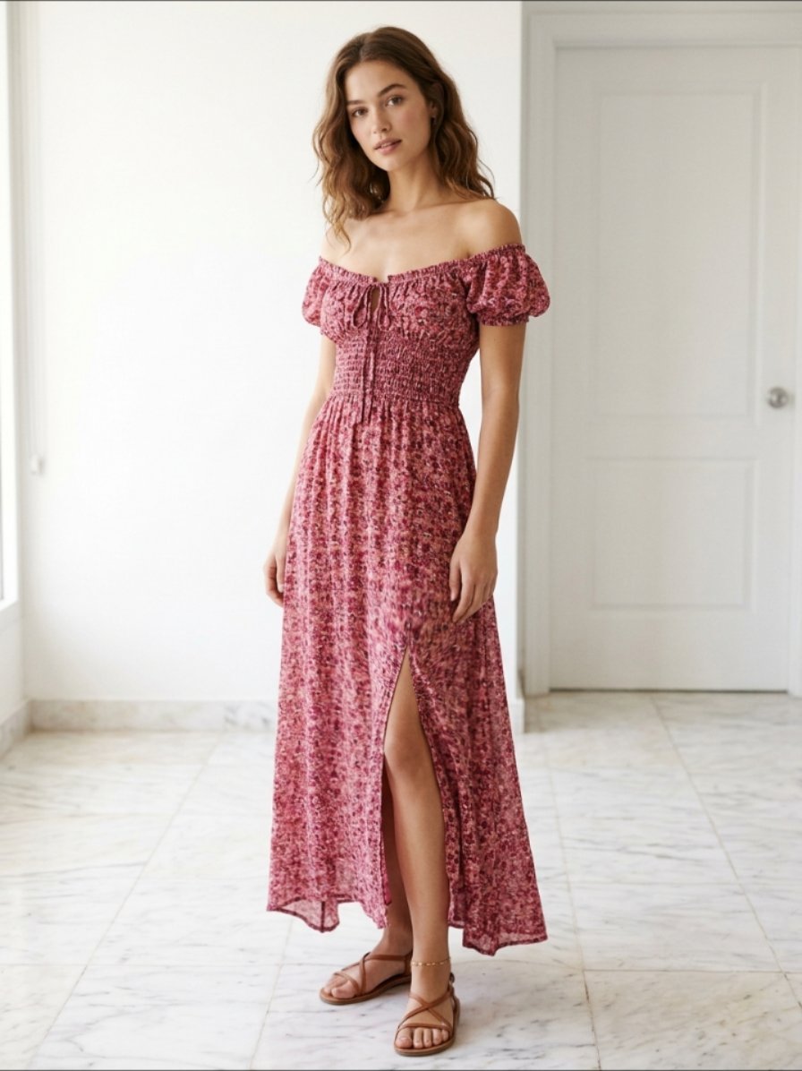 Robe fleurie rose