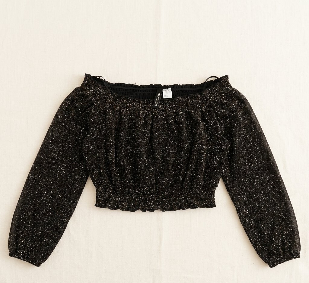 ​H&M Divided Off-the-shoulder Crop Top Scintillant