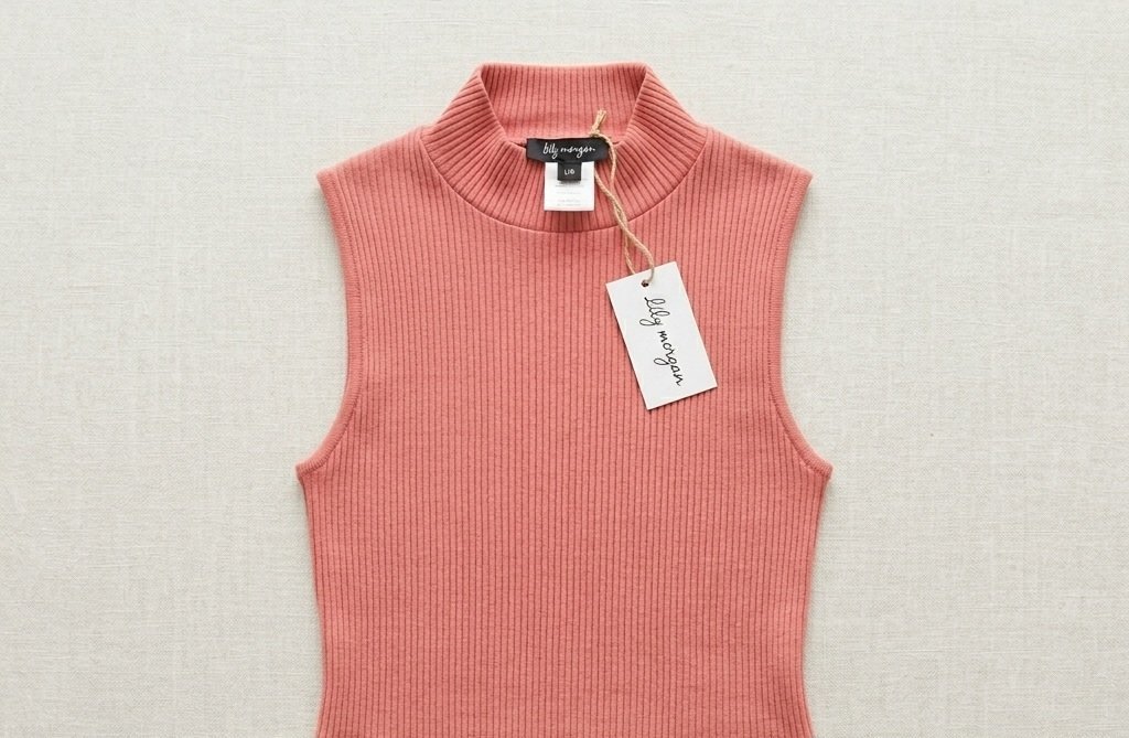  : Top Rose Ribbed Lily Morgan - Sans Manches - Taille L