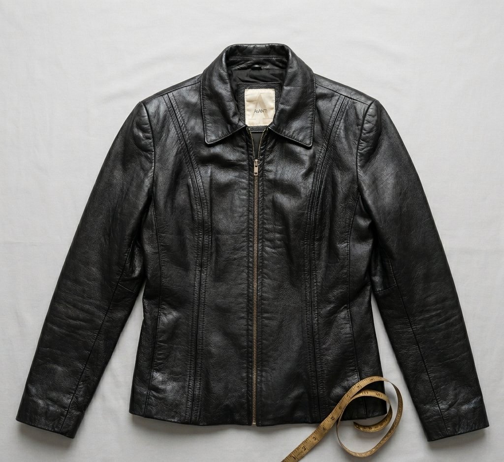 Veste en cuir noir Avanti - Coupe cintrée & élégante
