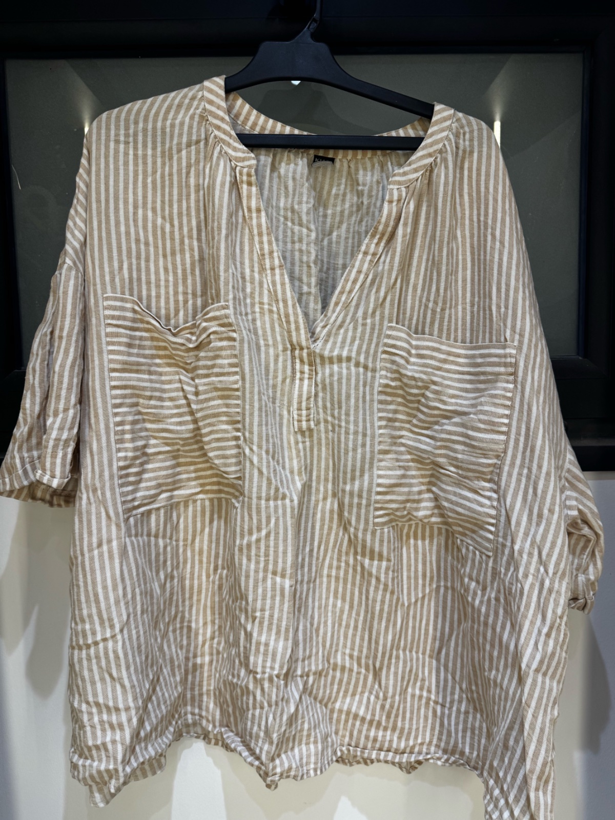 Blouse effet lin a rayures kiabi