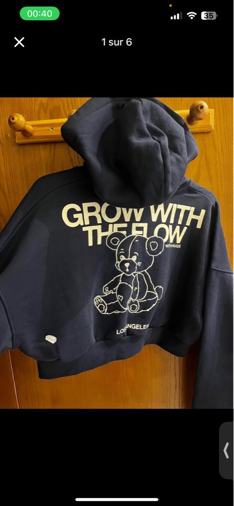 Sweat capuche cropped
