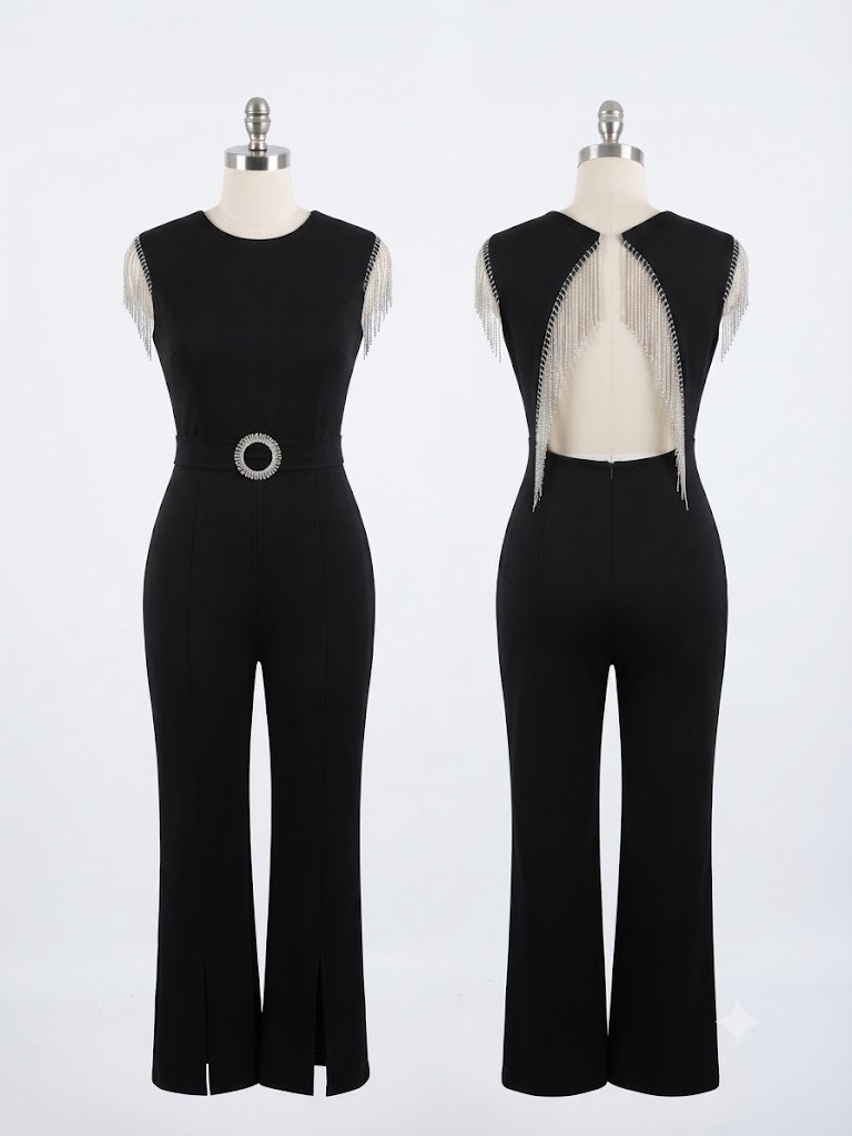 Combinaison Élégante avec Détails Strass