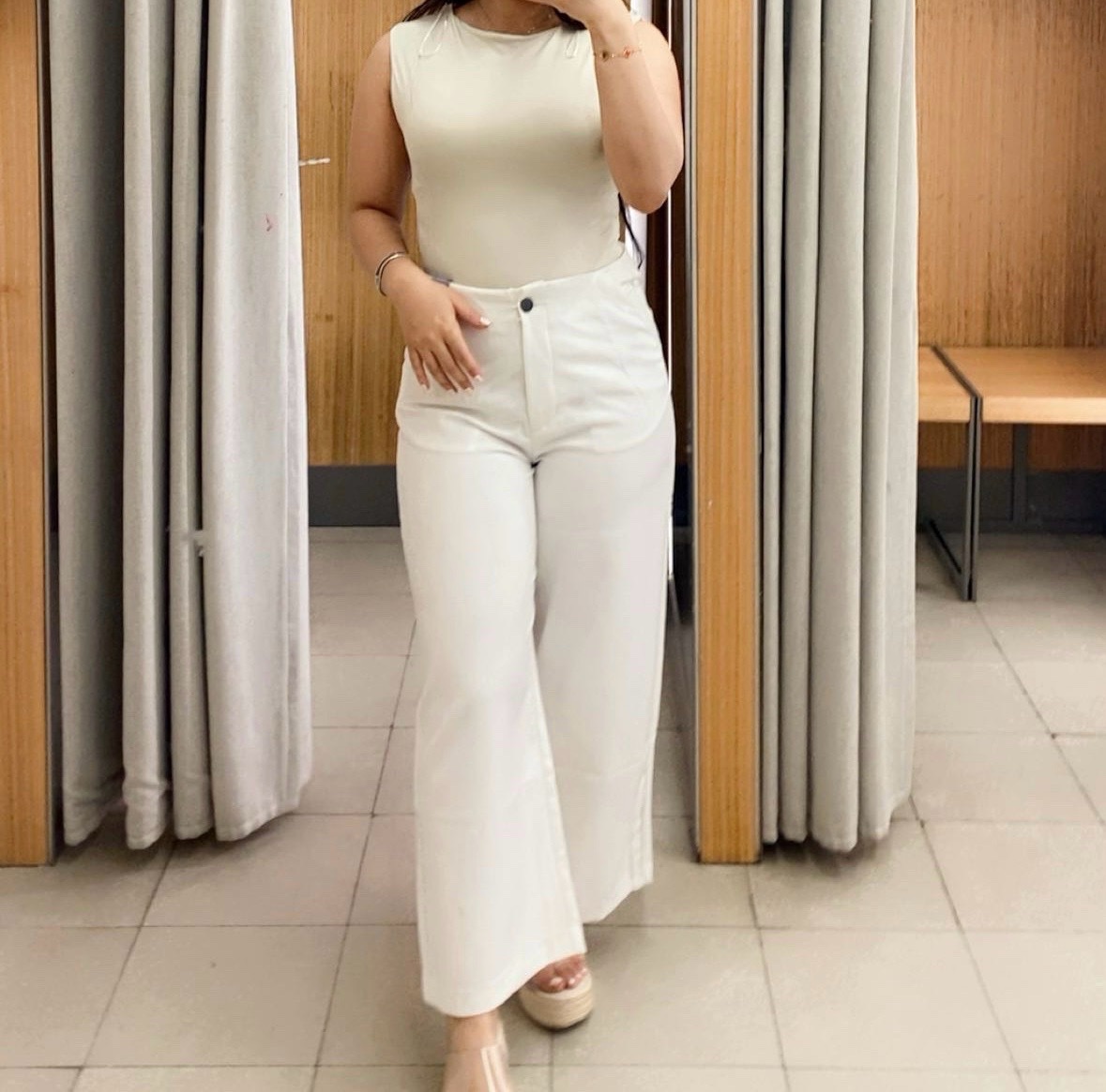 Pantalon large blanc