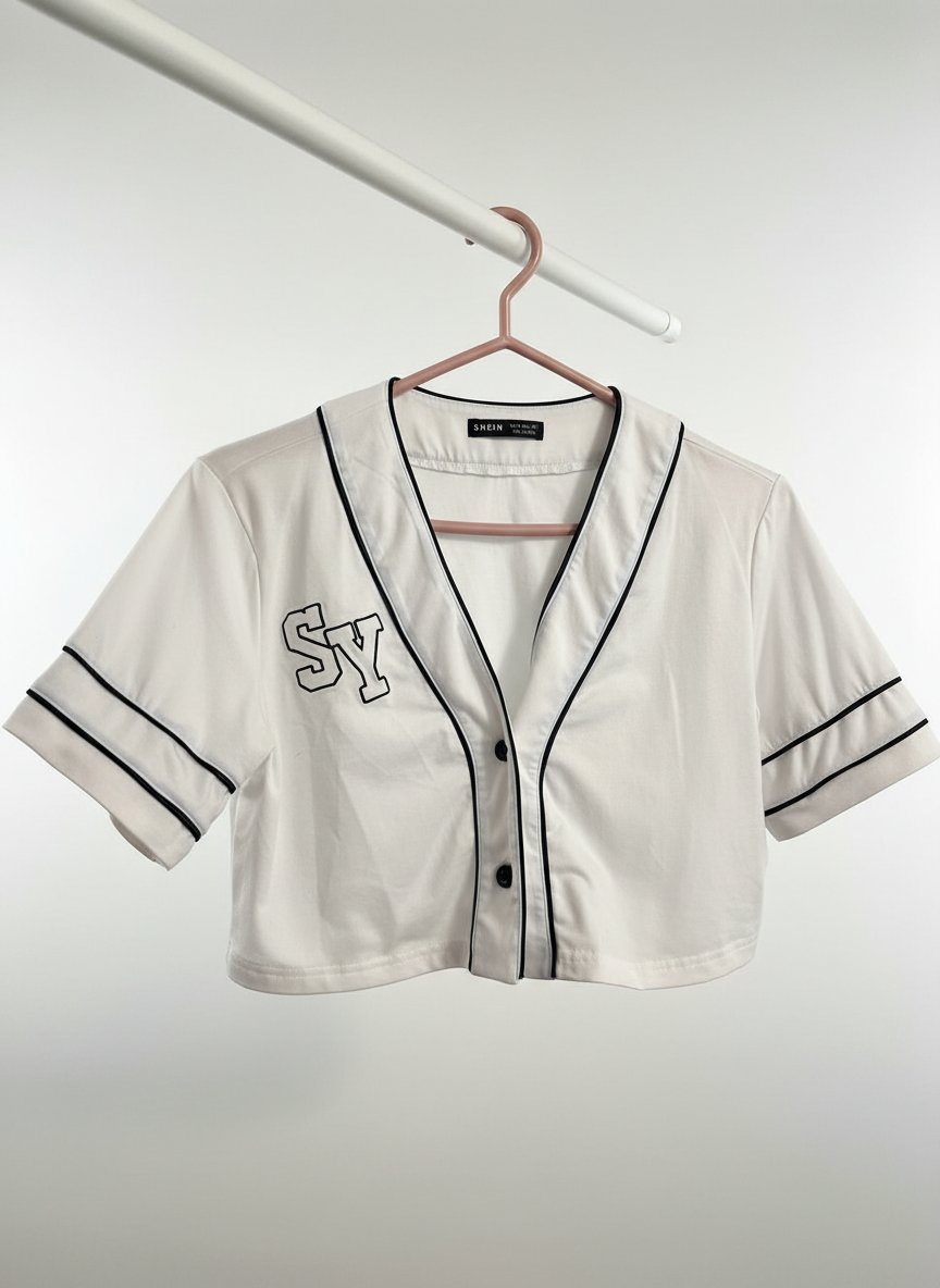 Crop top shein button down shirt