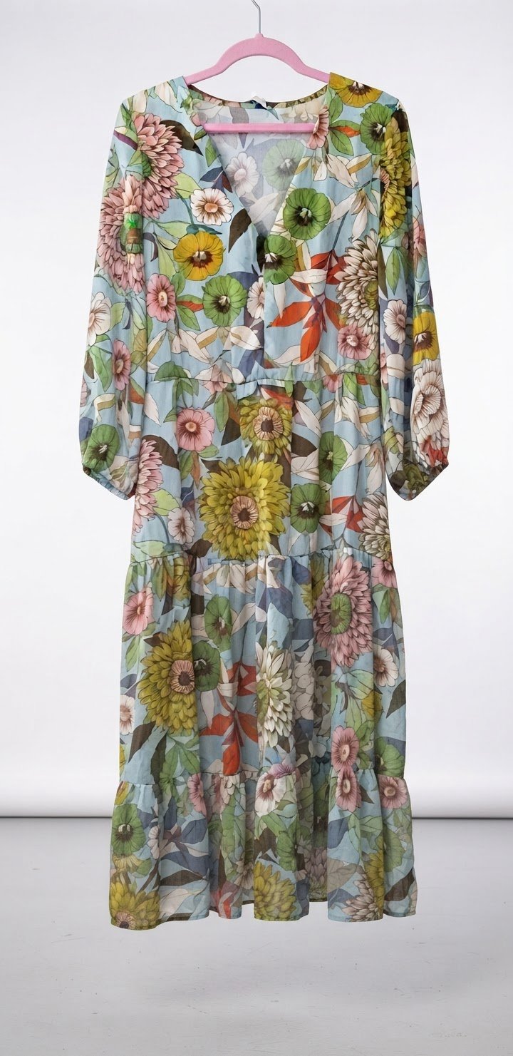 Robe fleurie satiné 