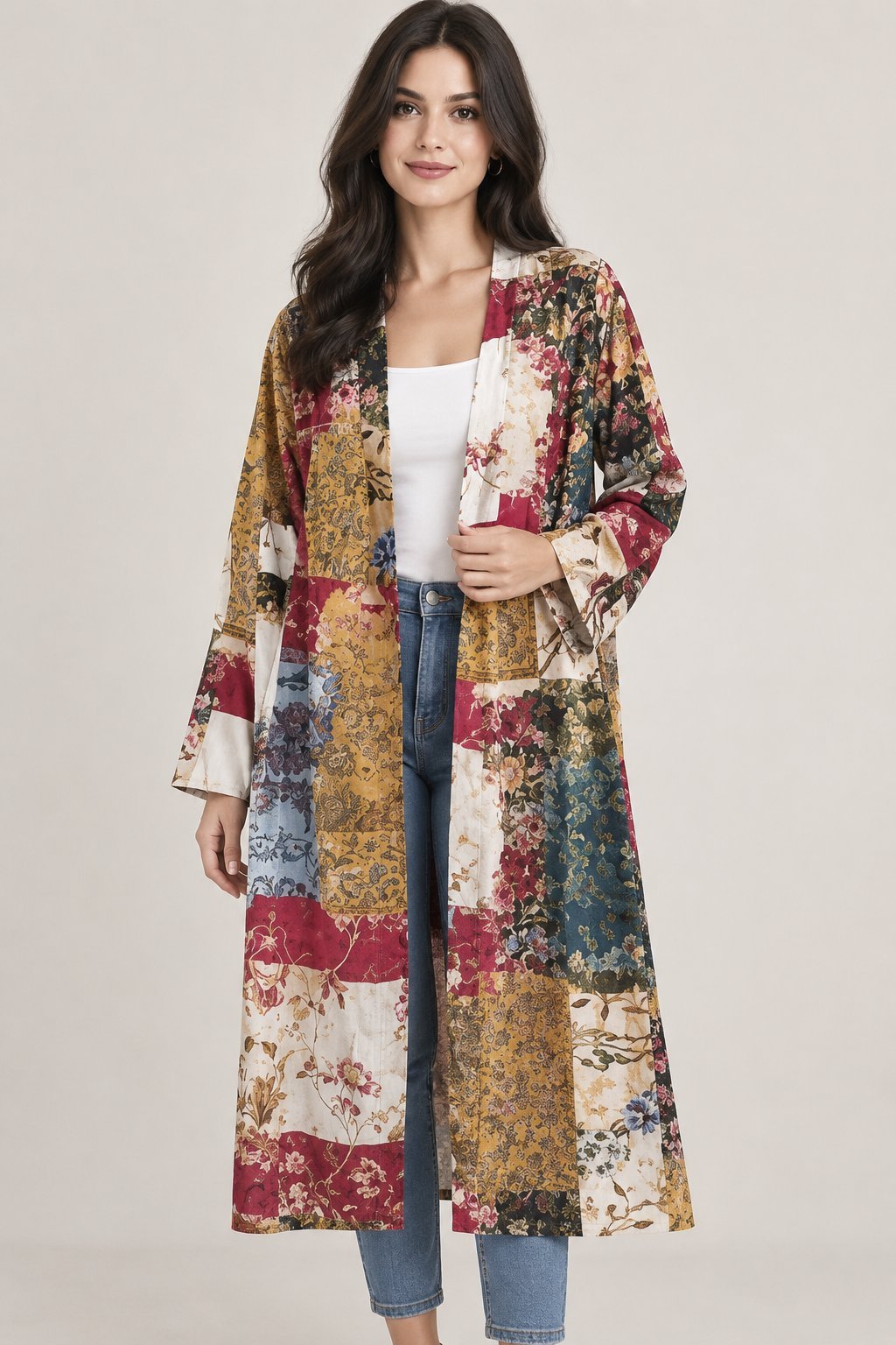 Patchwork kimono/wrap dress S/M