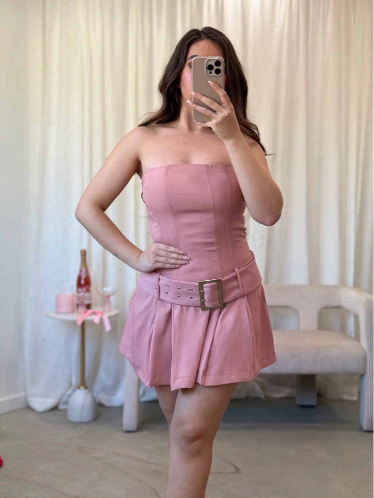 Cute y2k pink mini dress 