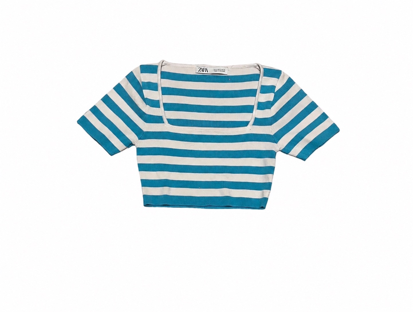 Top bleu et blanc de chez zara