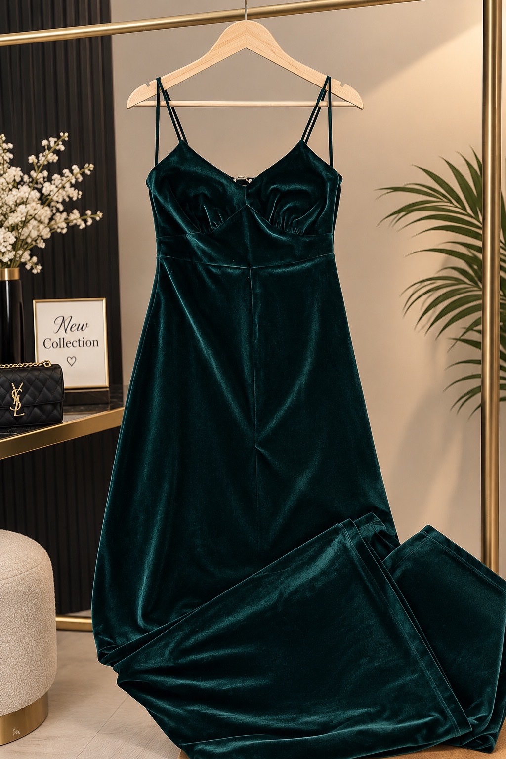  combinaison en velours vert émeraude de la marque Stradivarius.