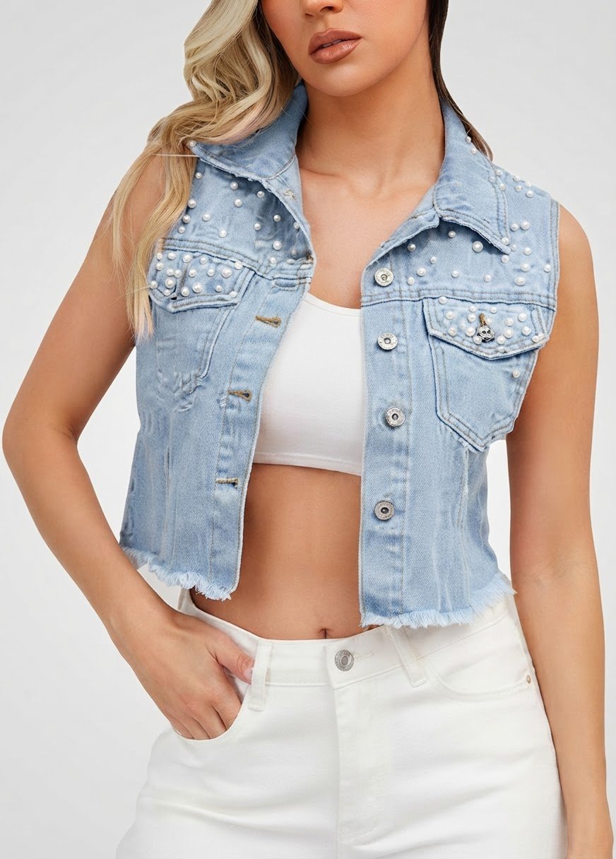 Gilet sans manches en jean pour femme de la marque Hurma
