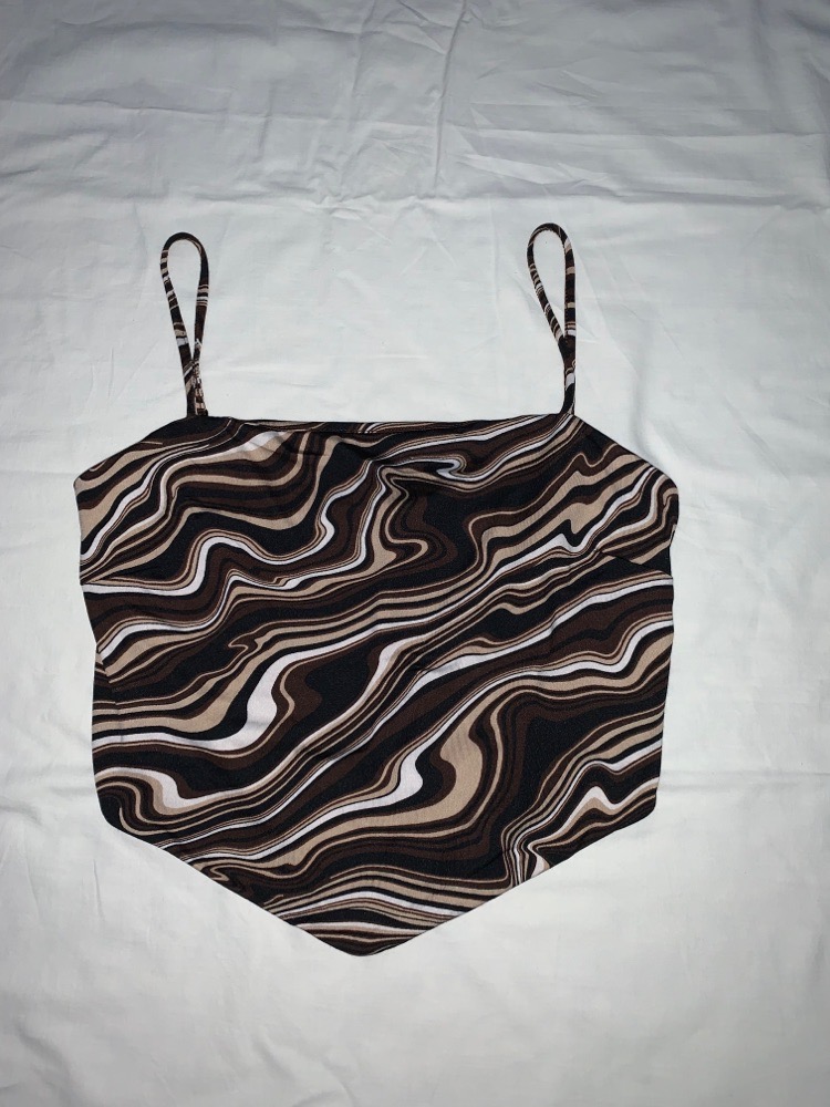 Crop top à motif ondulé