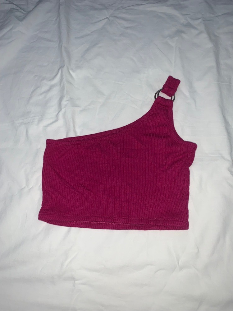 Crop top asymétrique rose