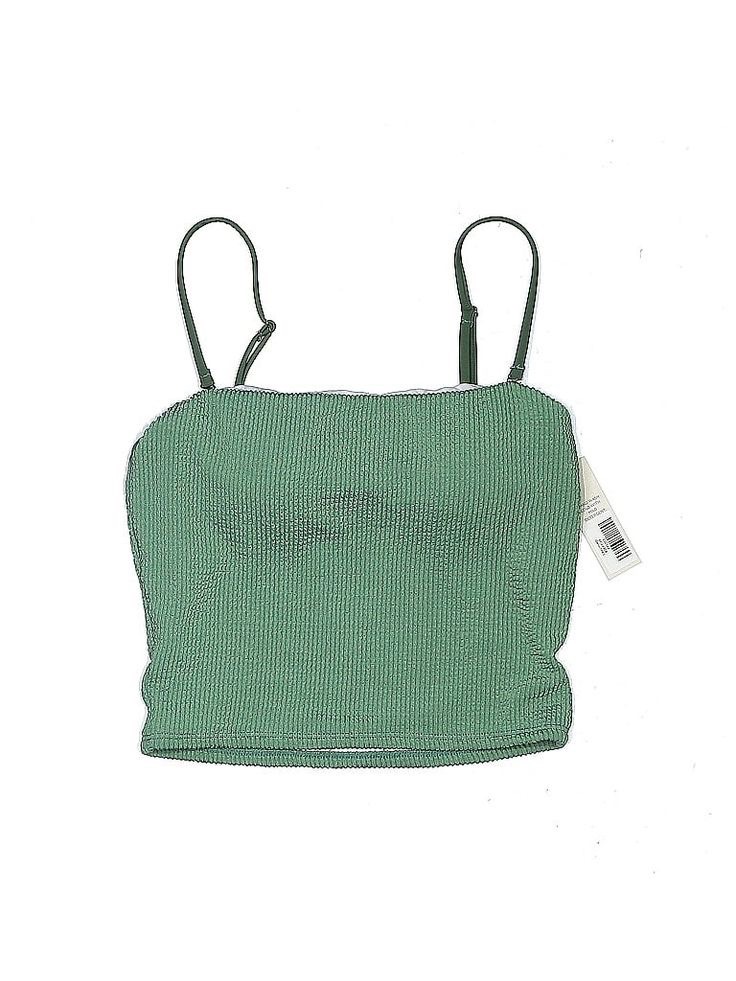 Top de maillot de bain vert à fines bretelles – Taille M