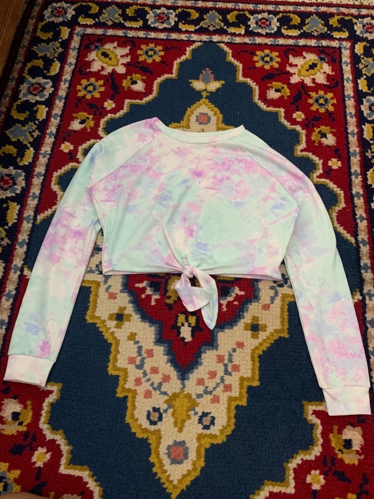 Crop Top Tie-Dye à Nœud – Manches Longues