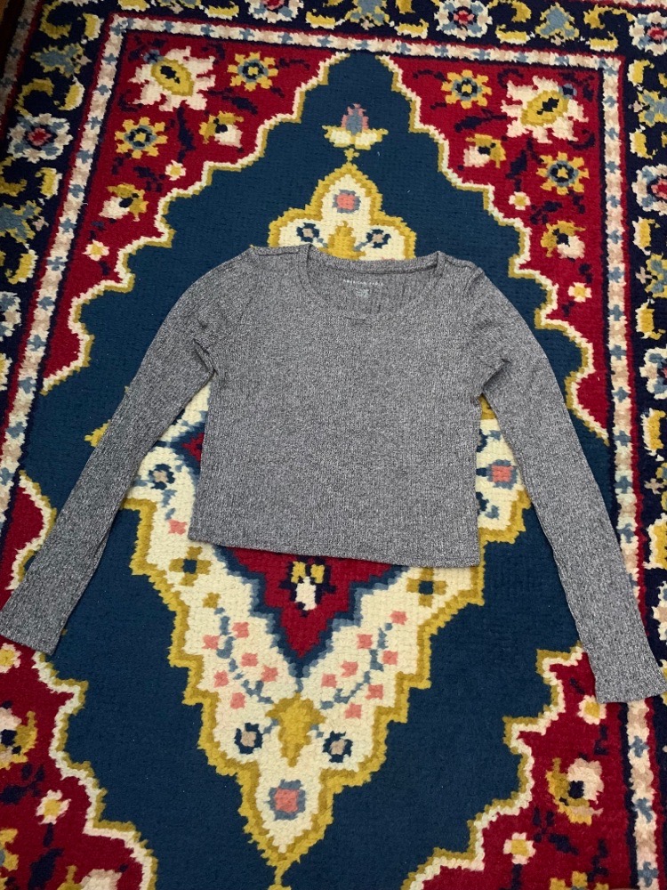 Top a manches longues gris côtelé – American Eagle