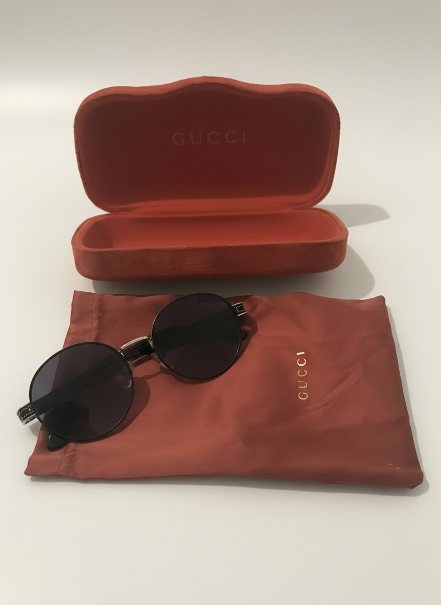 Lunettes de soleil style Gucci avec étui et housse