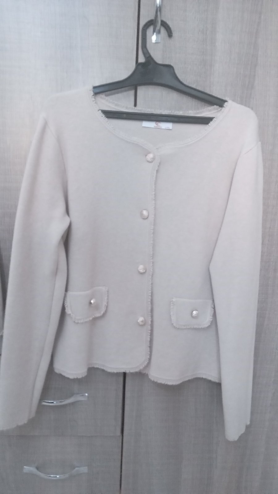 Set crème jupe et gilet 