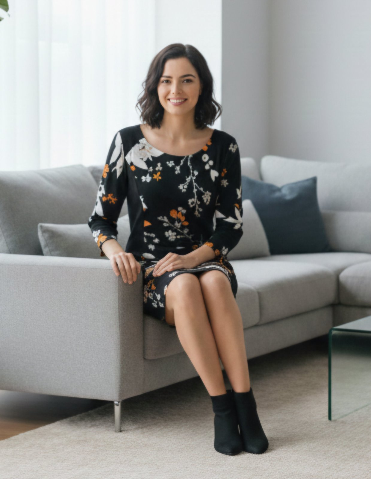 Robe fleurie M&S Collection : Des manches trois-quarts - Taille 40/42