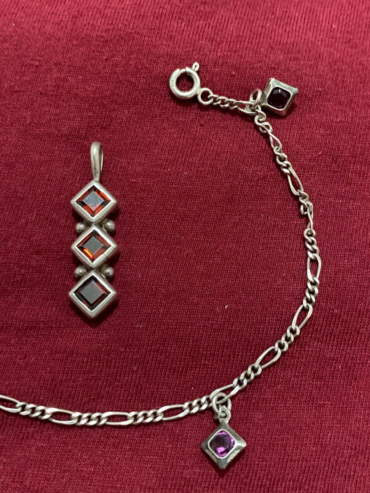 Bracelet et pendentif argent 925 