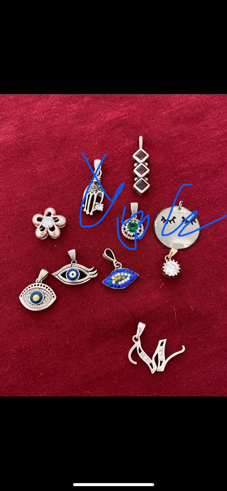 Lot de pendentifs en argent 925 