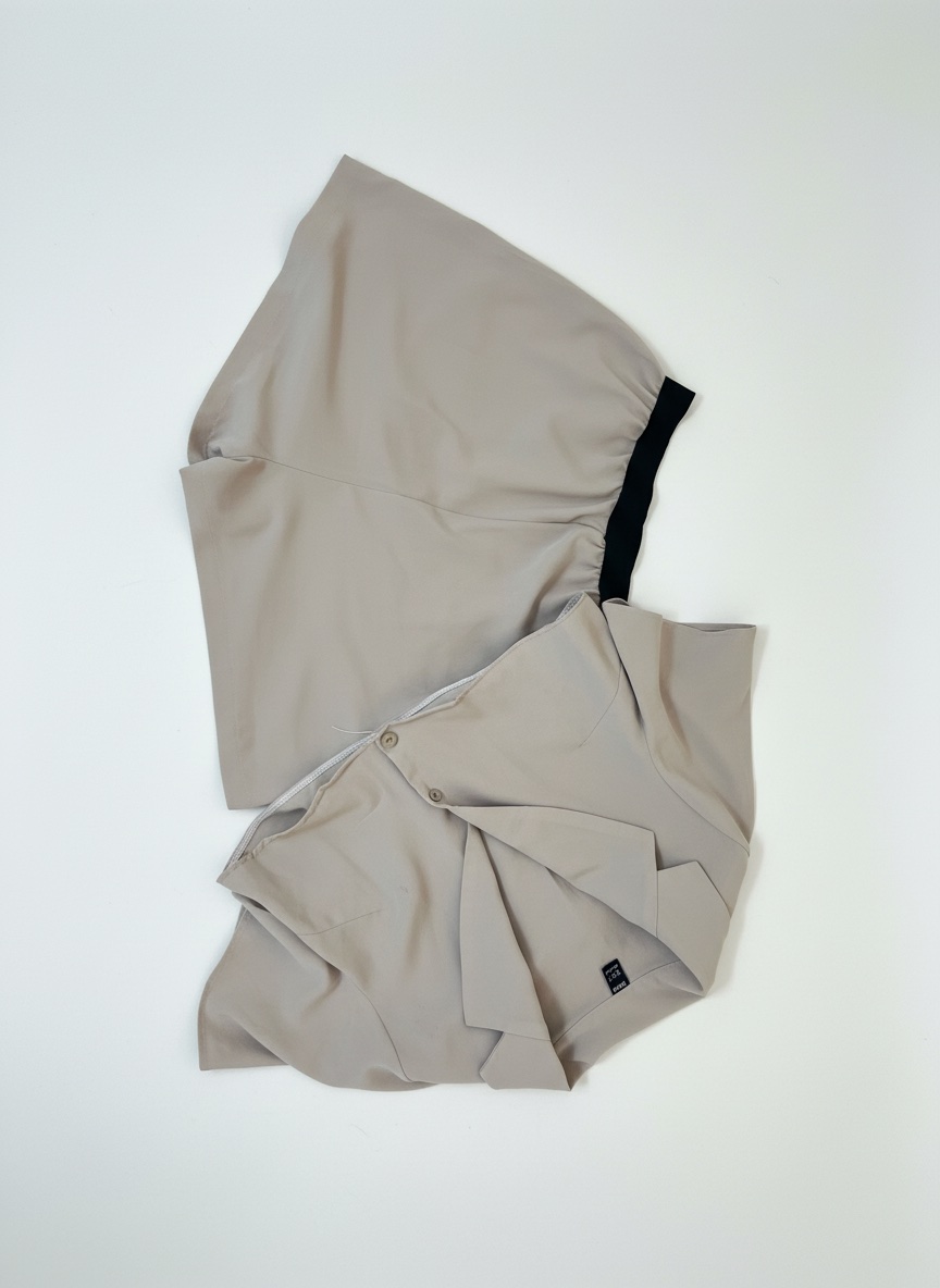 Ensemble short et chemise top en beige 