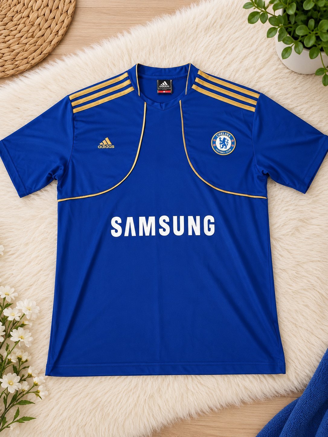 Maillot Chelsea Adidas Vintage - Bleu & Doré taille XL