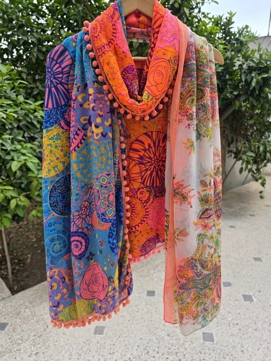 Lot de 3 Magnifiques Foulards / Paréos de Plage Chic & Colorés