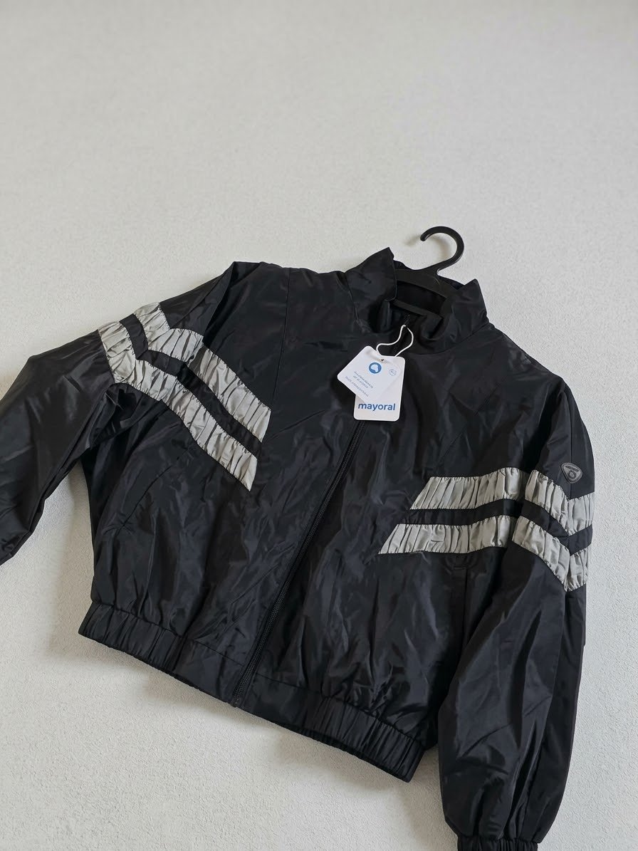 Veste coupe-vent Mayoral noire pour fille (Taille 14 ans / 157 cm) - Neuf avec étiquette