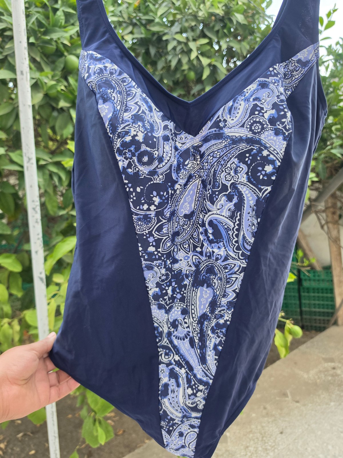 Maillot de bain 1 pièce NATURANA - Bleu marine & Imprimé - Taille 48 / C Cup