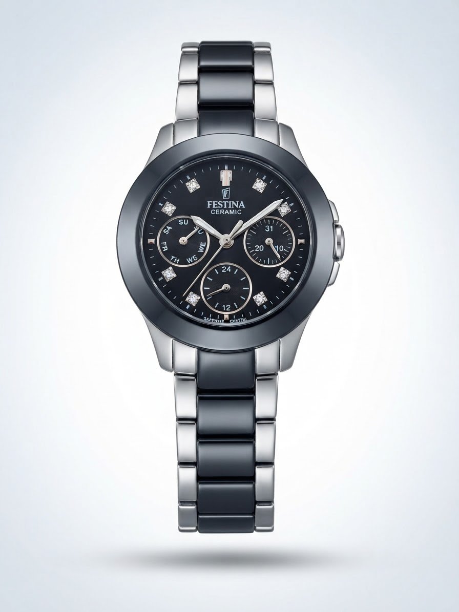 Montre originale festina en acier et céramique