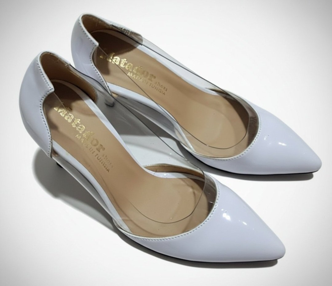 Escarpin blanc transparent 