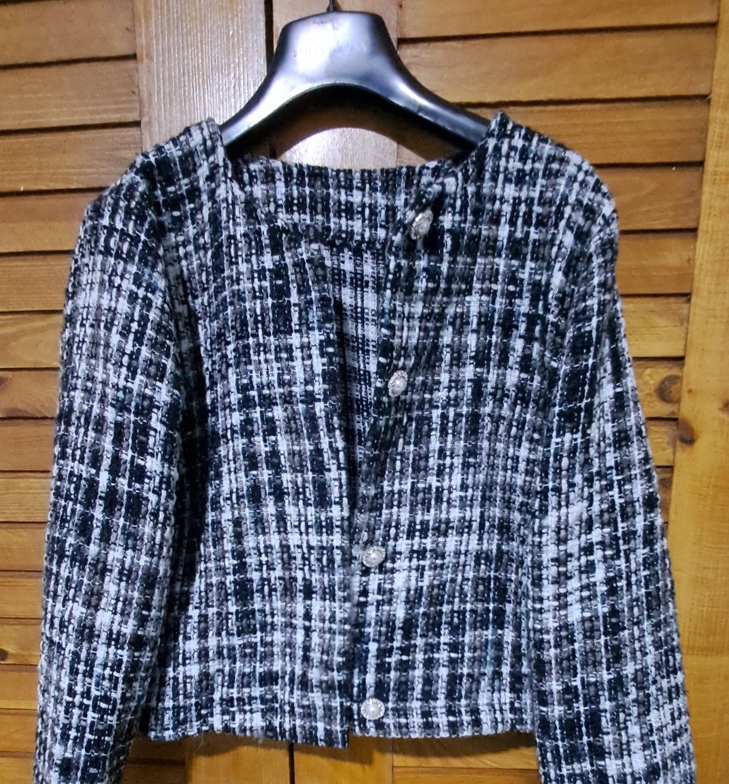 Blazer courte noir et blanc