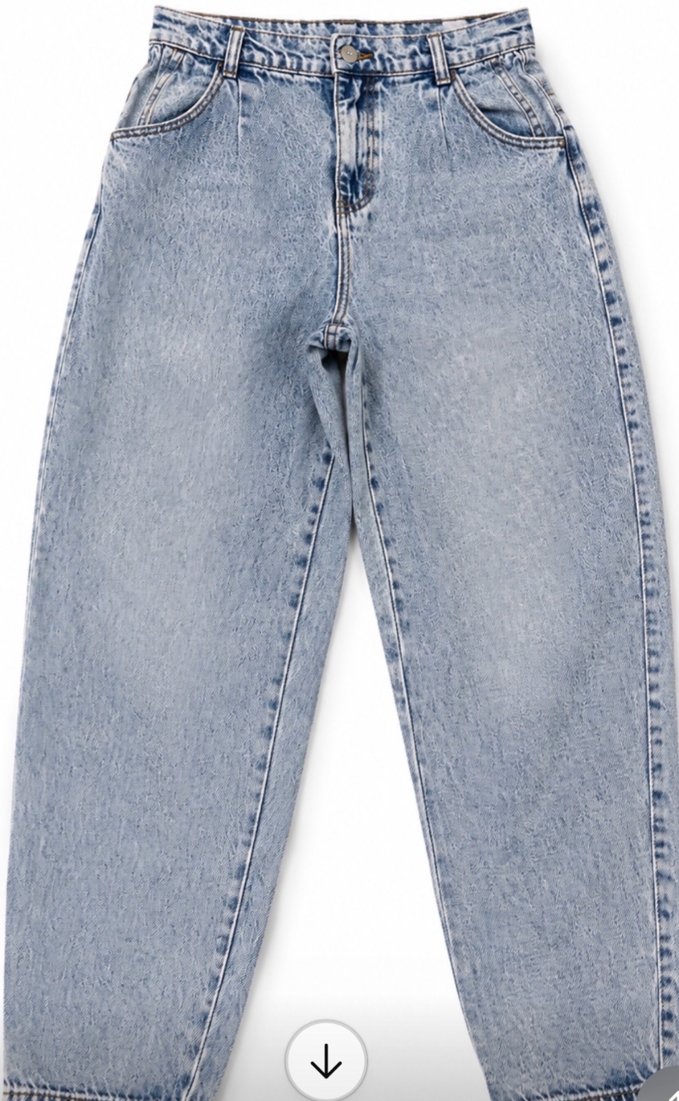 Jeans en denim bleu acidulé