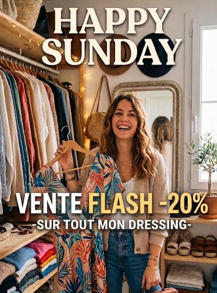 Vente flash -20% sur tout mon dressing 