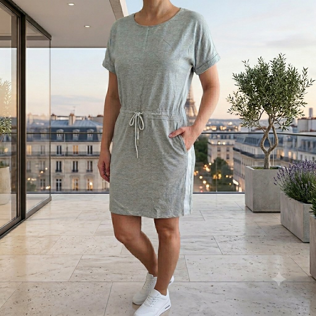Robe d'été style sportswear grise – Marque Seasons (Taille L)