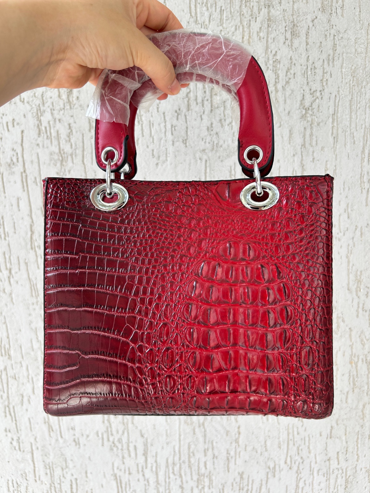 Sac crocodile rouge