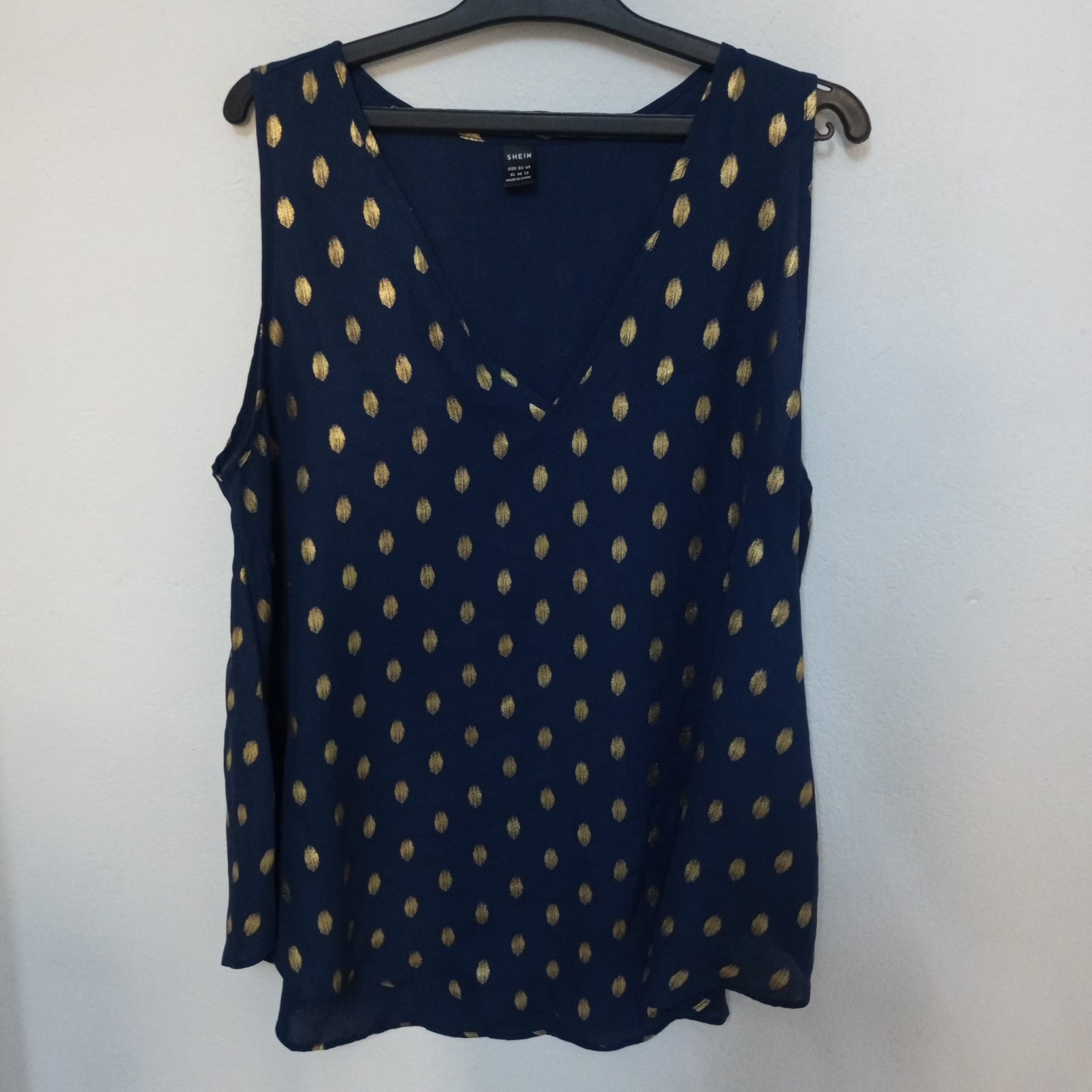 Chemise bleu marine avec points doré taille XL 44 Shein