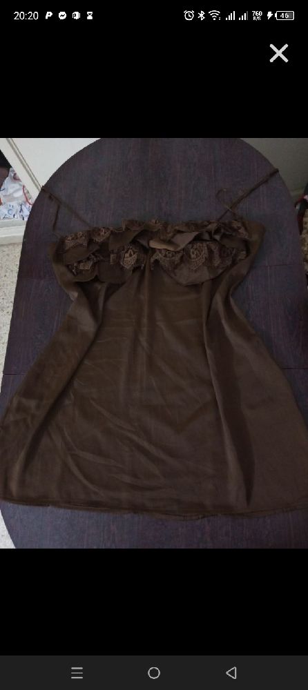 Robe satiné en marron taille 48 PrettyLittleThing neuf