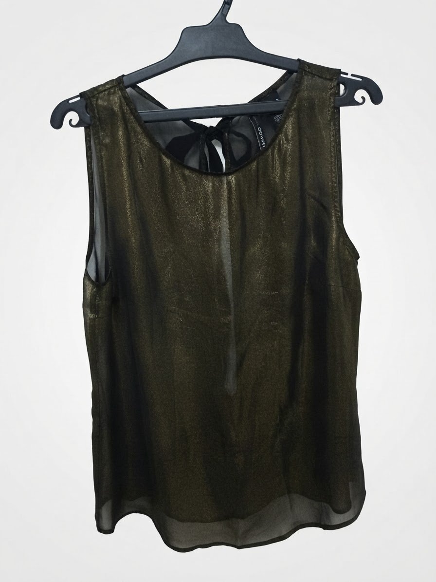 Top pailleté en doré mango taille M neuf