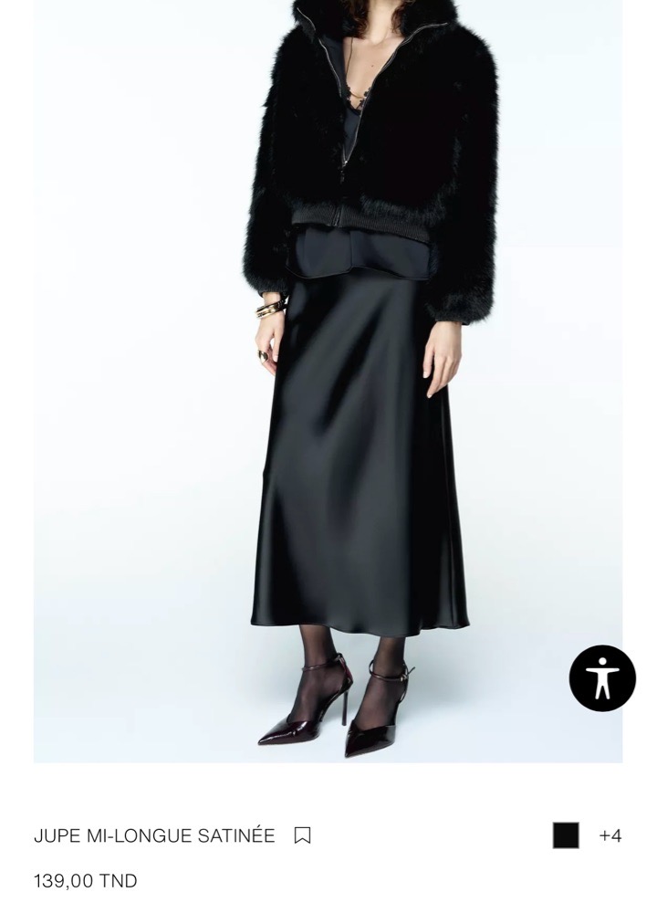 Zara jupe midi satinée