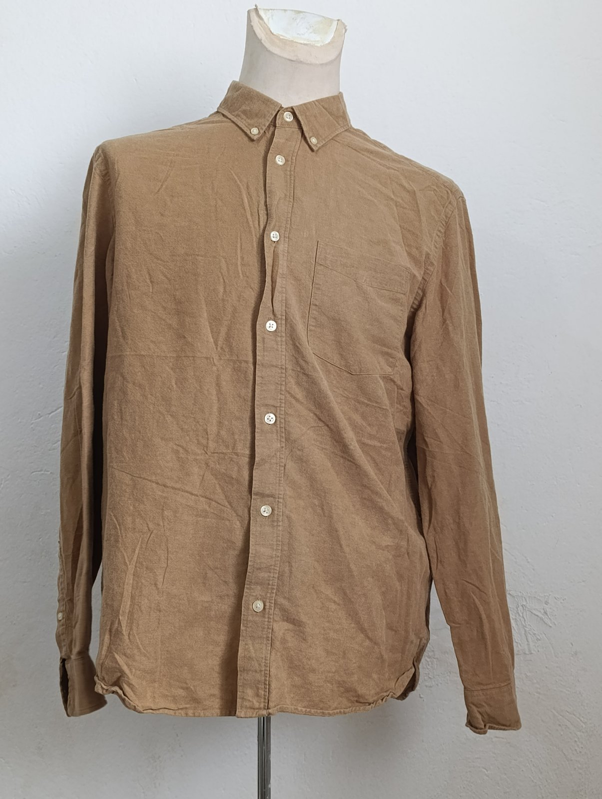 Une chemise texturée Regular Fit H&M de couleur beige💎💎🔥🔥
