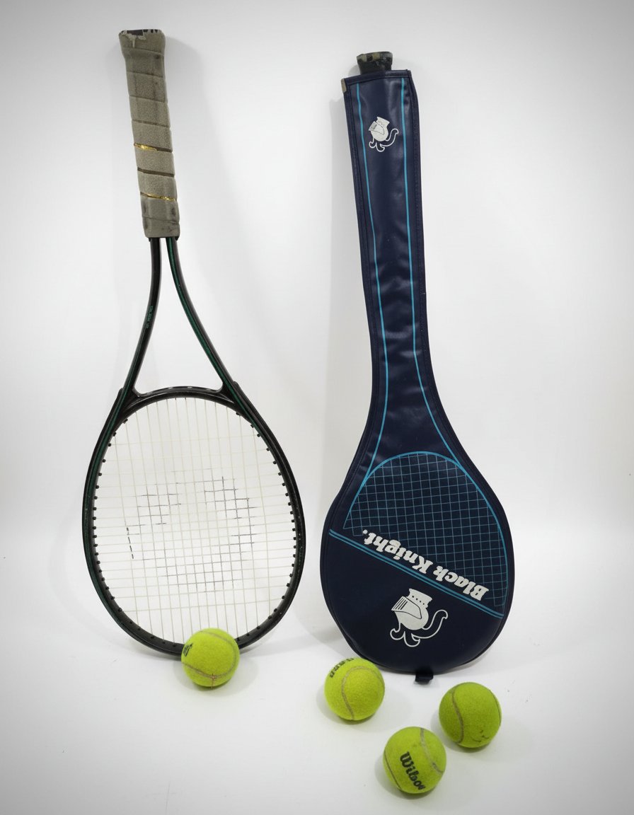 Raquette de tennis et raquette de badminton avec sac et 4 balles avec une sac de guitare 