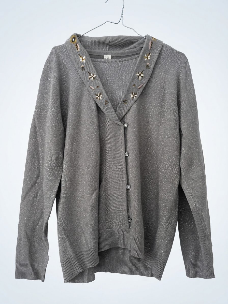 Pull gris pailleté 
