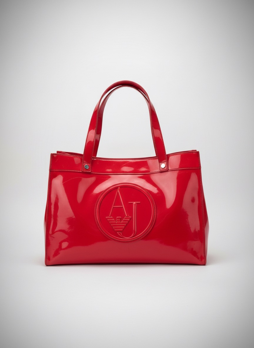 Sac à main Armani Jeans en cuir vernis rouge 