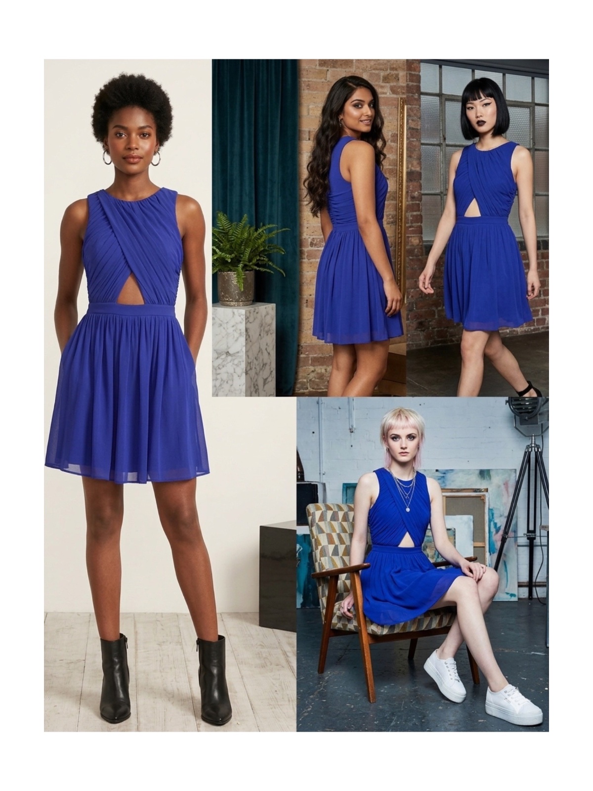 Mini-robe plissée à découpe de la marque Topshop